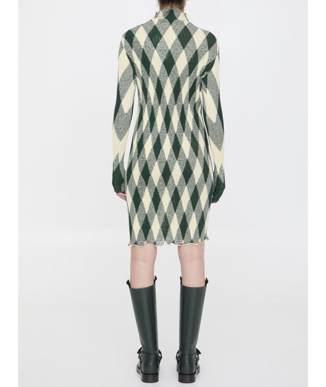 BURBERRY Зеленые хлопковое повседневное платье, фото 5