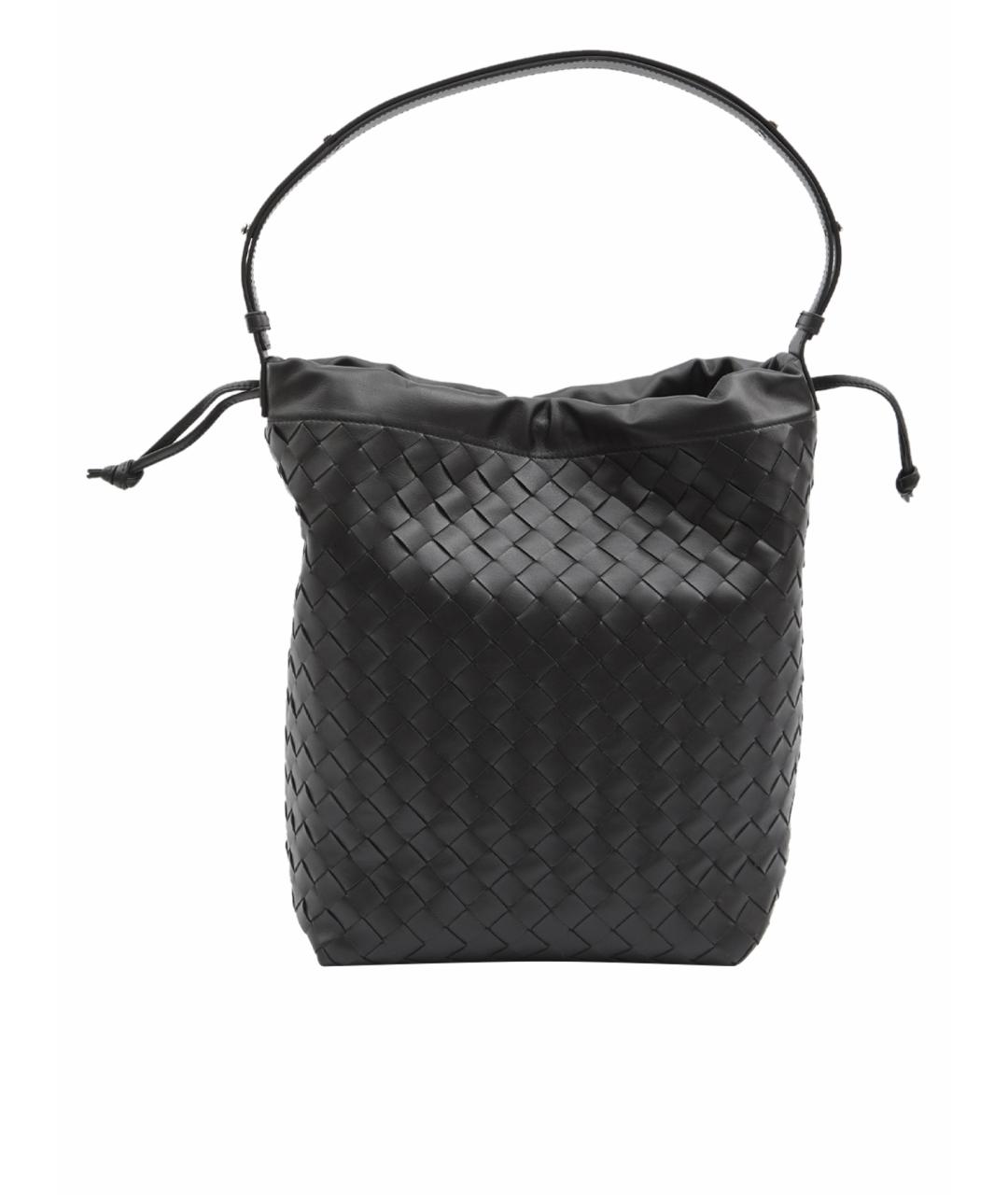 BOTTEGA VENETA Черная кожаная сумка на плечо, фото 1