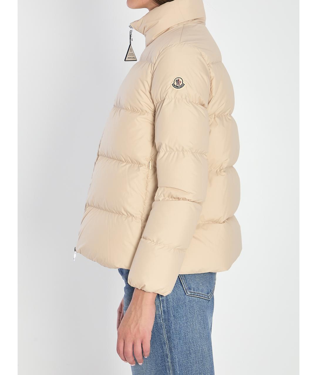 MONCLER Бежевая синтетическая куртка, фото 4