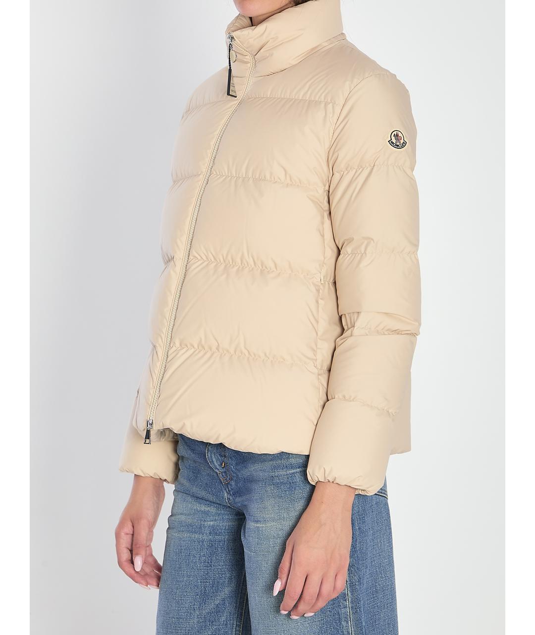MONCLER Бежевая синтетическая куртка, фото 3