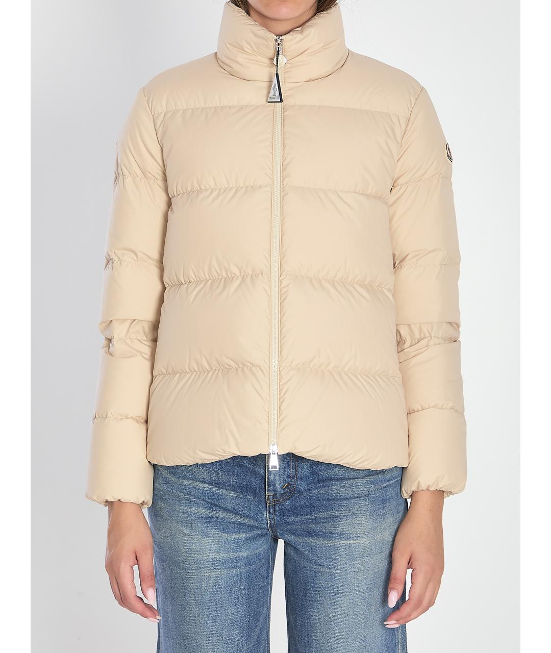 MONCLER Бежевая синтетическая куртка, фото 2