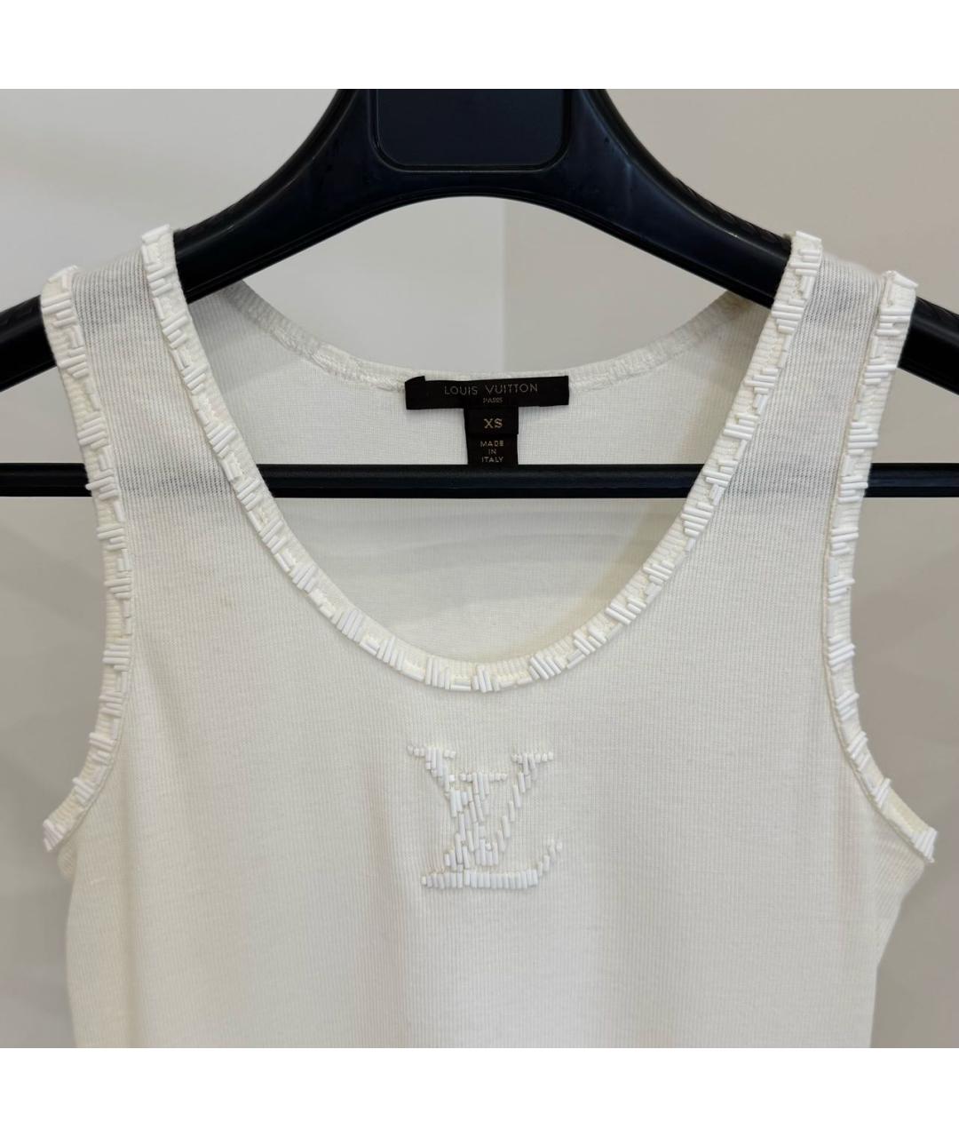 LOUIS VUITTON Белая хлопковая майка, фото 4