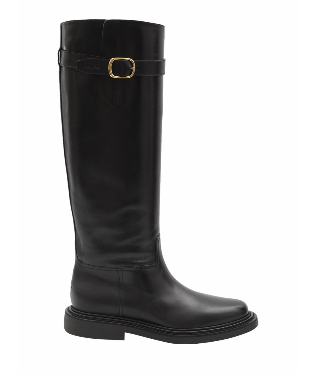 CELINE Черные кожаные сапоги, фото 6