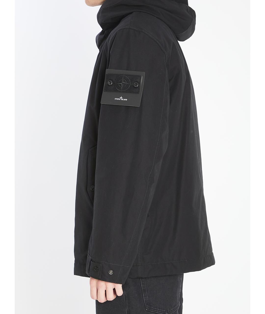 STONE ISLAND Черная хлопковая куртка, фото 3