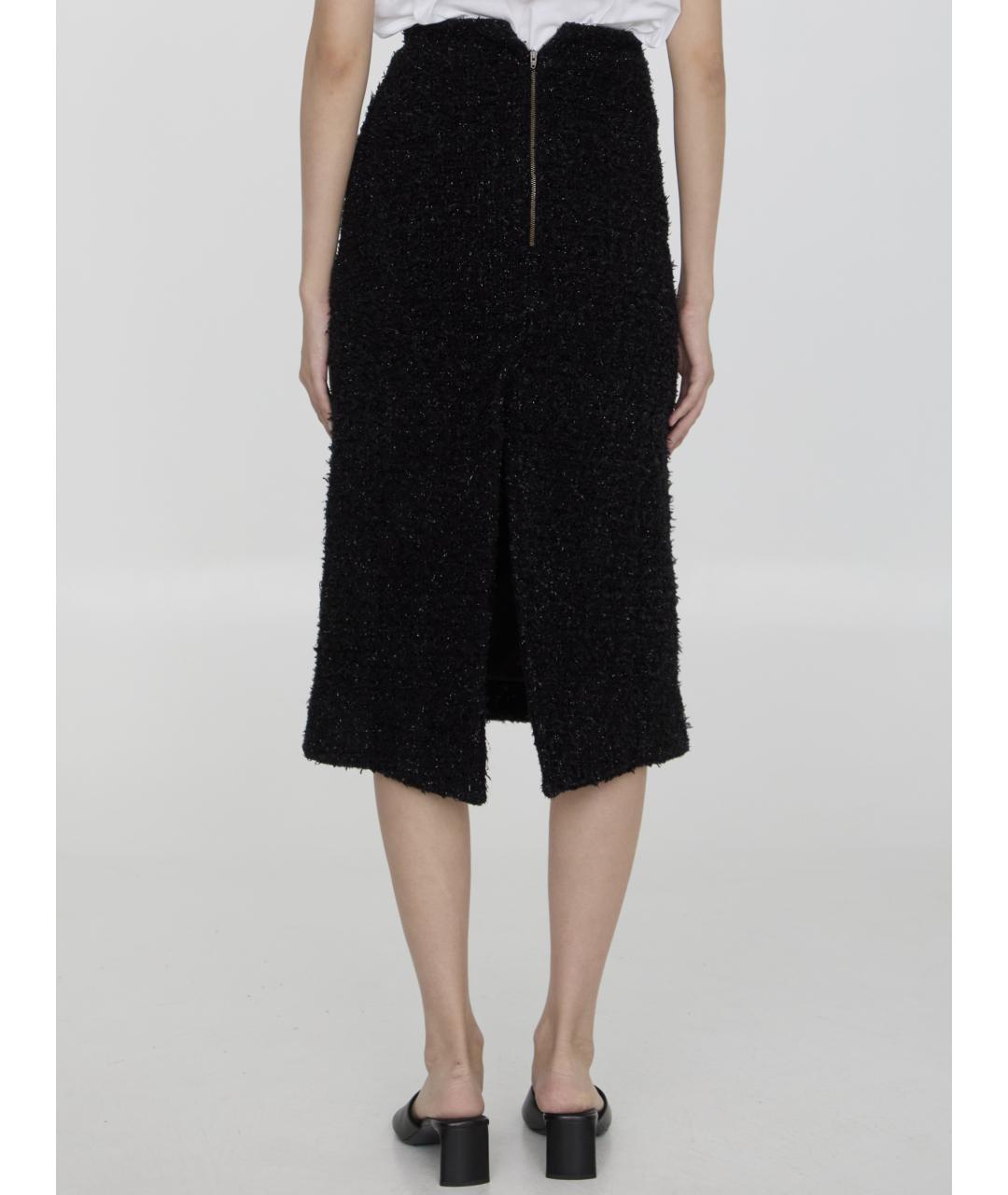 BALENCIAGA Черная хлопковая юбка миди, фото 5