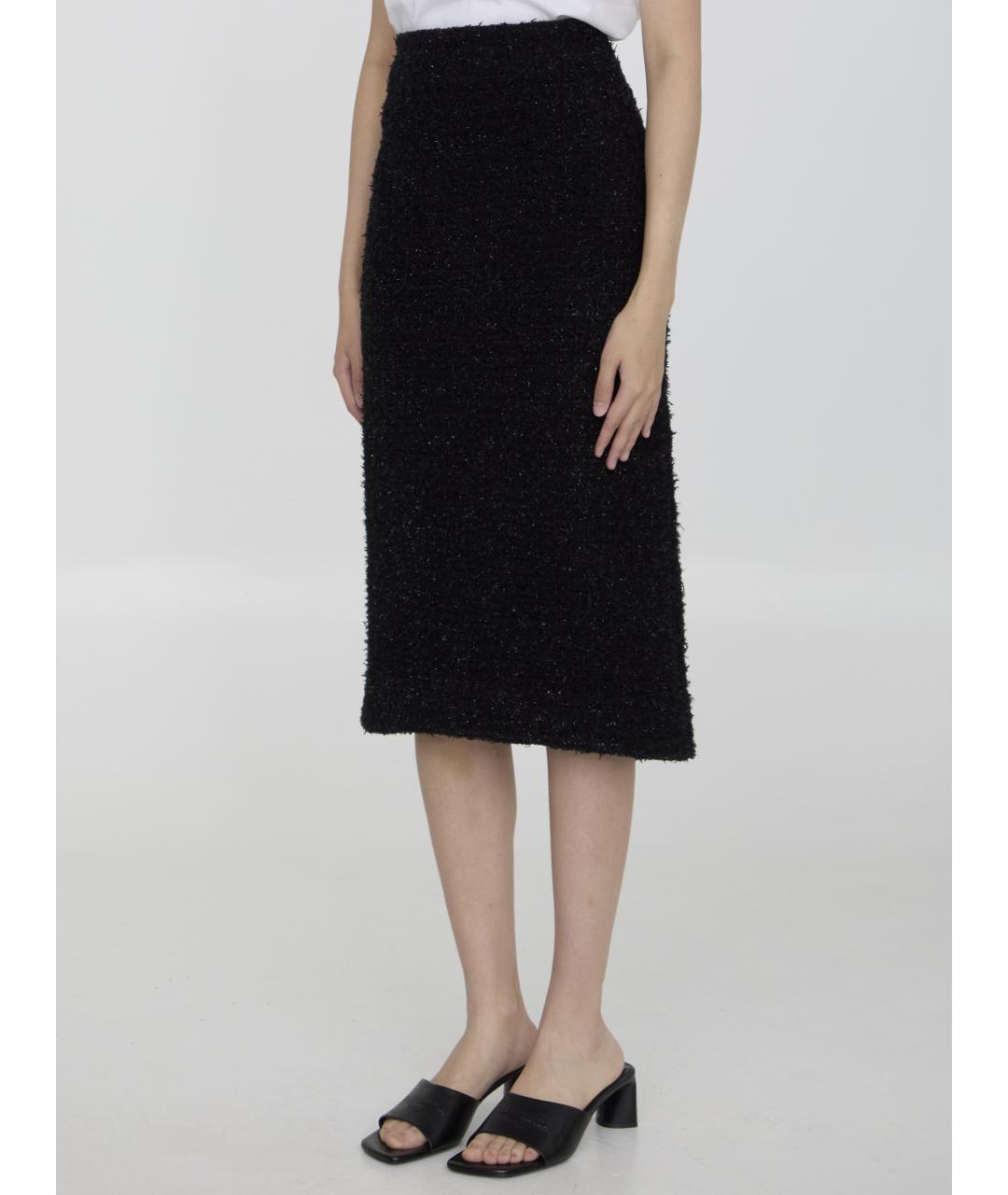 BALENCIAGA Черная хлопковая юбка миди, фото 3
