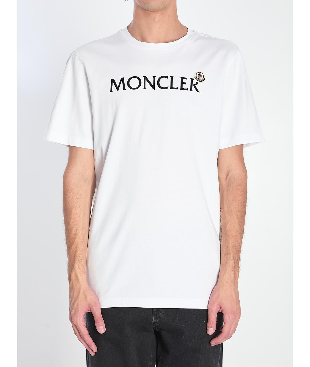 MONCLER Белая хлопковая футболка, фото 2