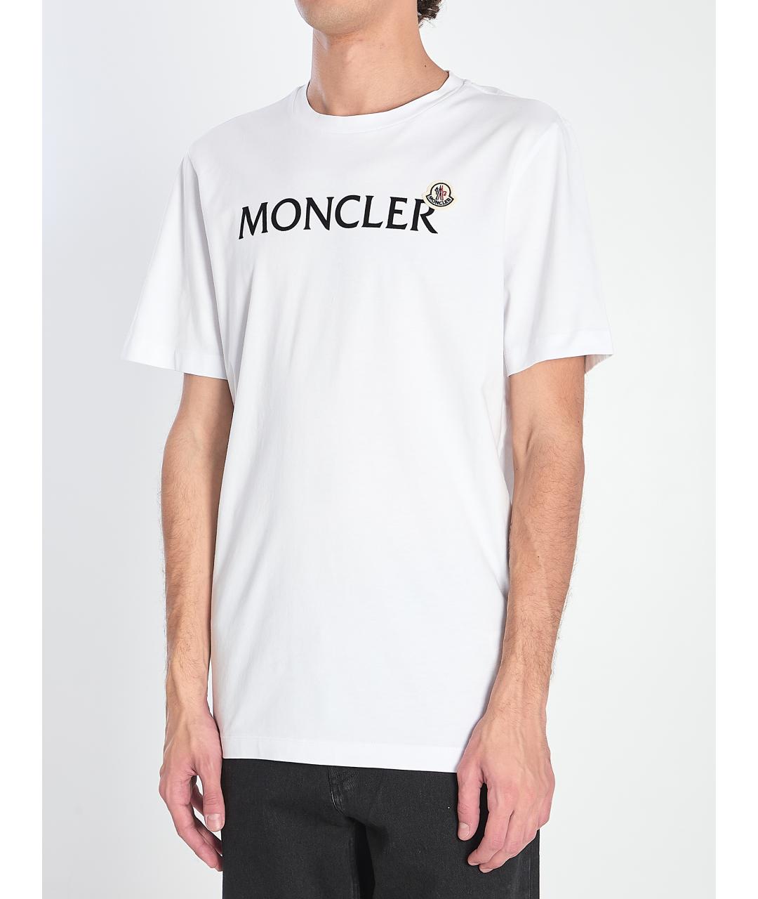 MONCLER Белая хлопковая футболка, фото 3