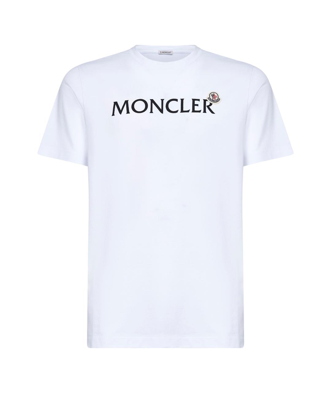 MONCLER Белая хлопковая футболка, фото 1