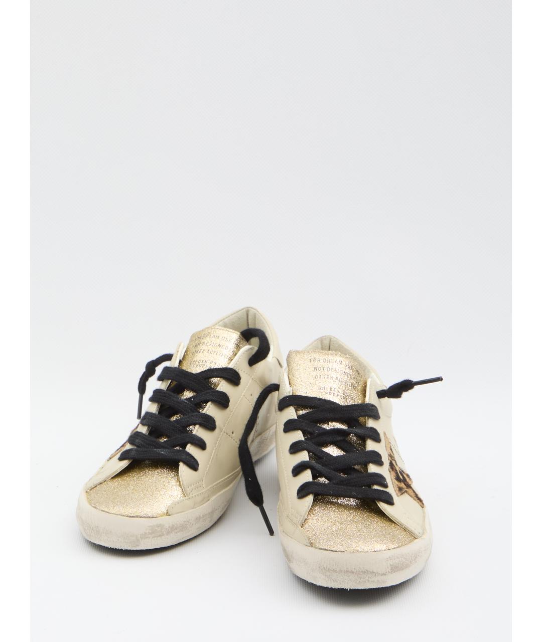 GOLDEN GOOSE DELUXE BRAND Бежевые кожаные кеды, фото 5