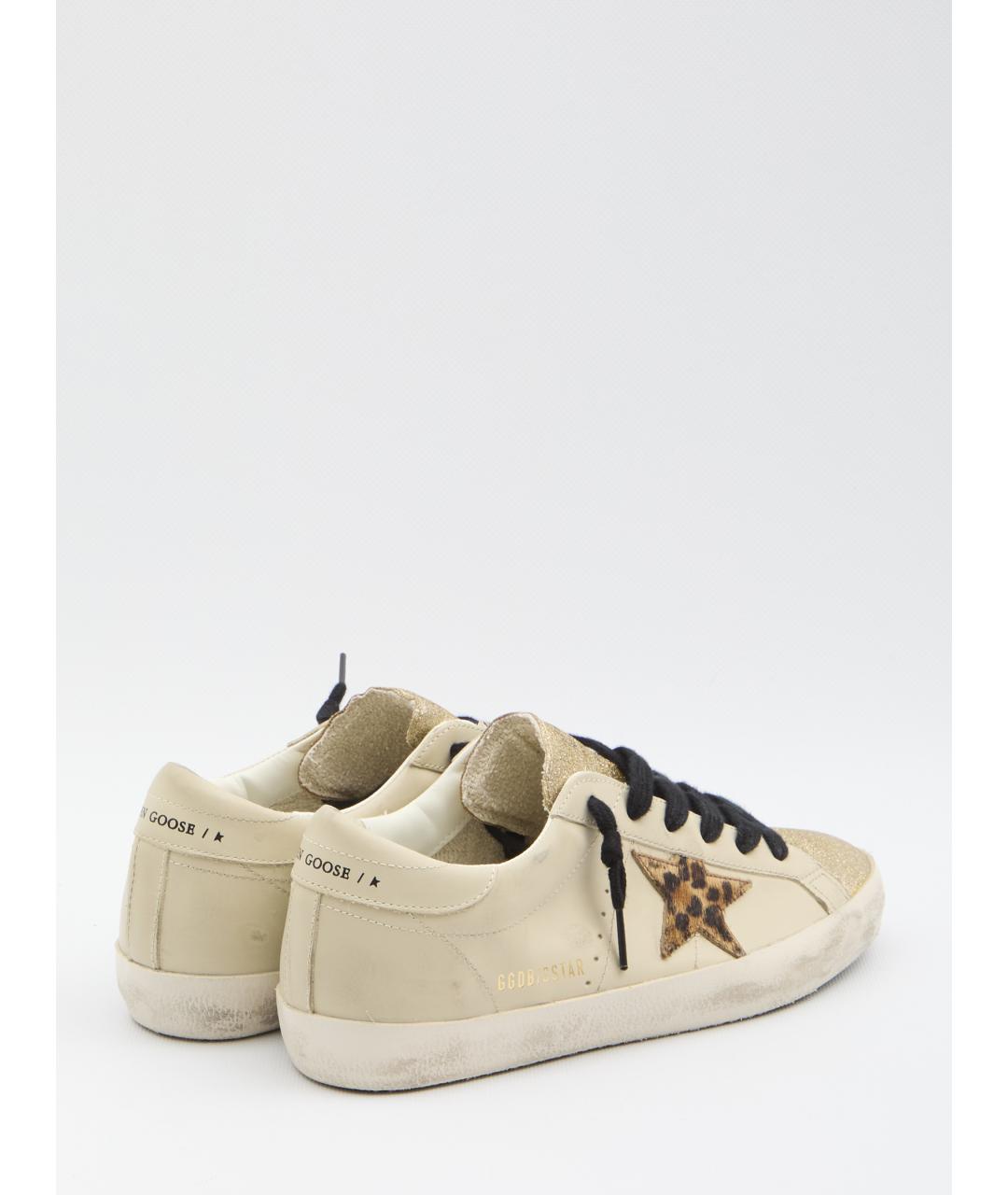 GOLDEN GOOSE DELUXE BRAND Бежевые кожаные кеды, фото 3