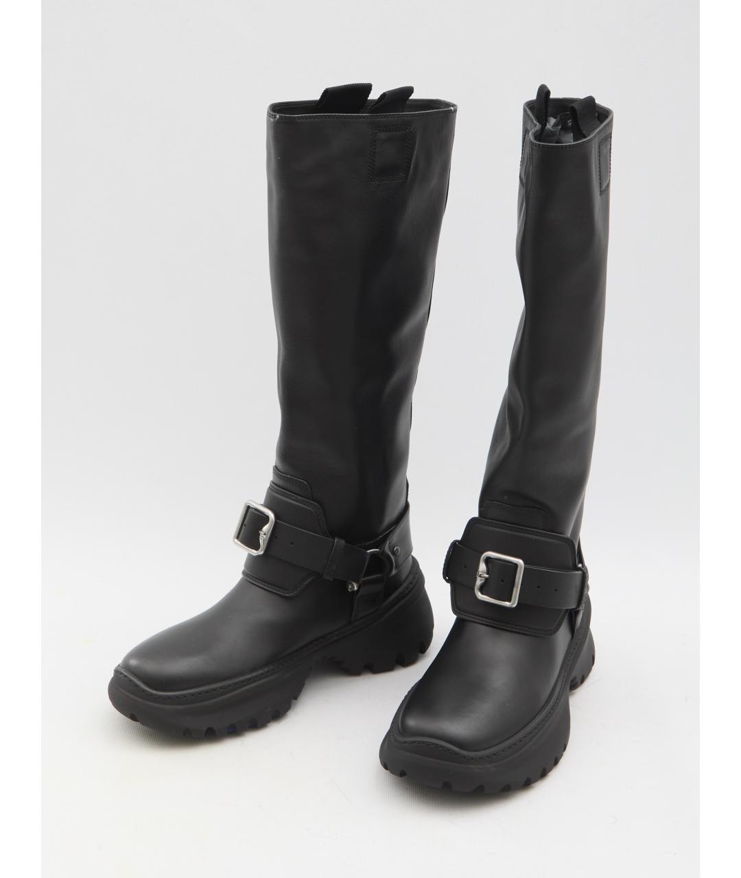 BURBERRY Черные кожаные сапоги, фото 5