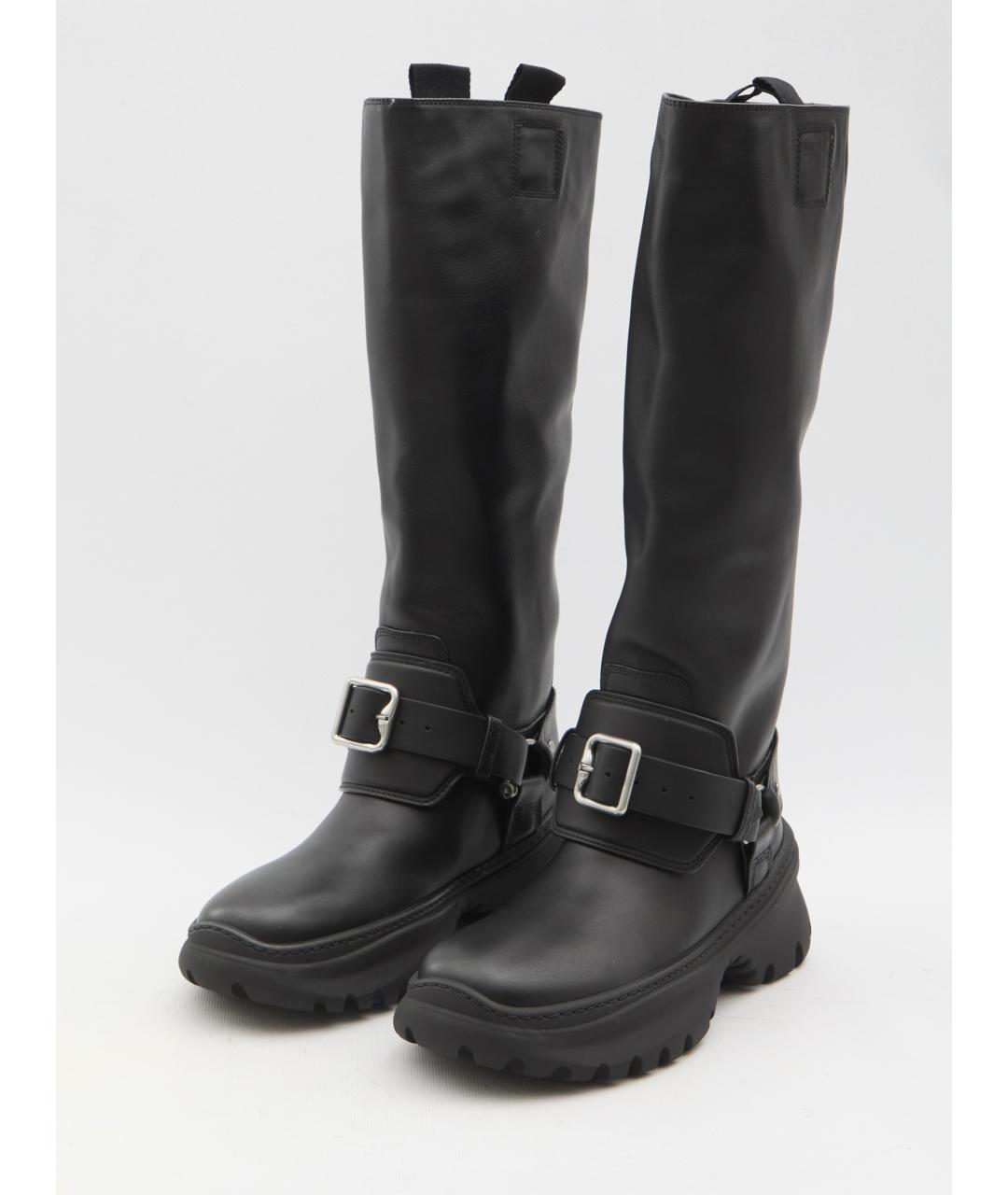 BURBERRY Черные кожаные сапоги, фото 2