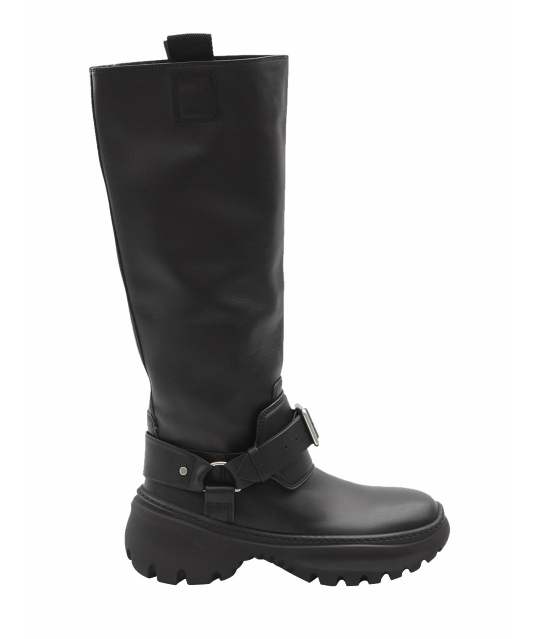 BURBERRY Черные кожаные сапоги, фото 1