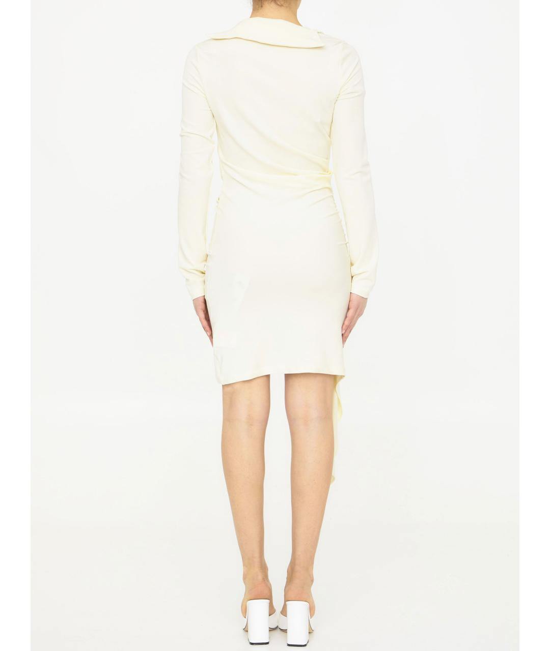 OFF-WHITE Белое вискозное платье, фото 5