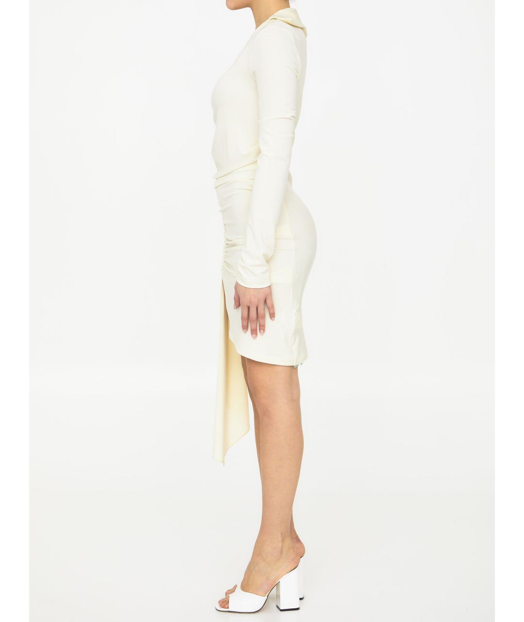 OFF-WHITE Белое вискозное платье, фото 4