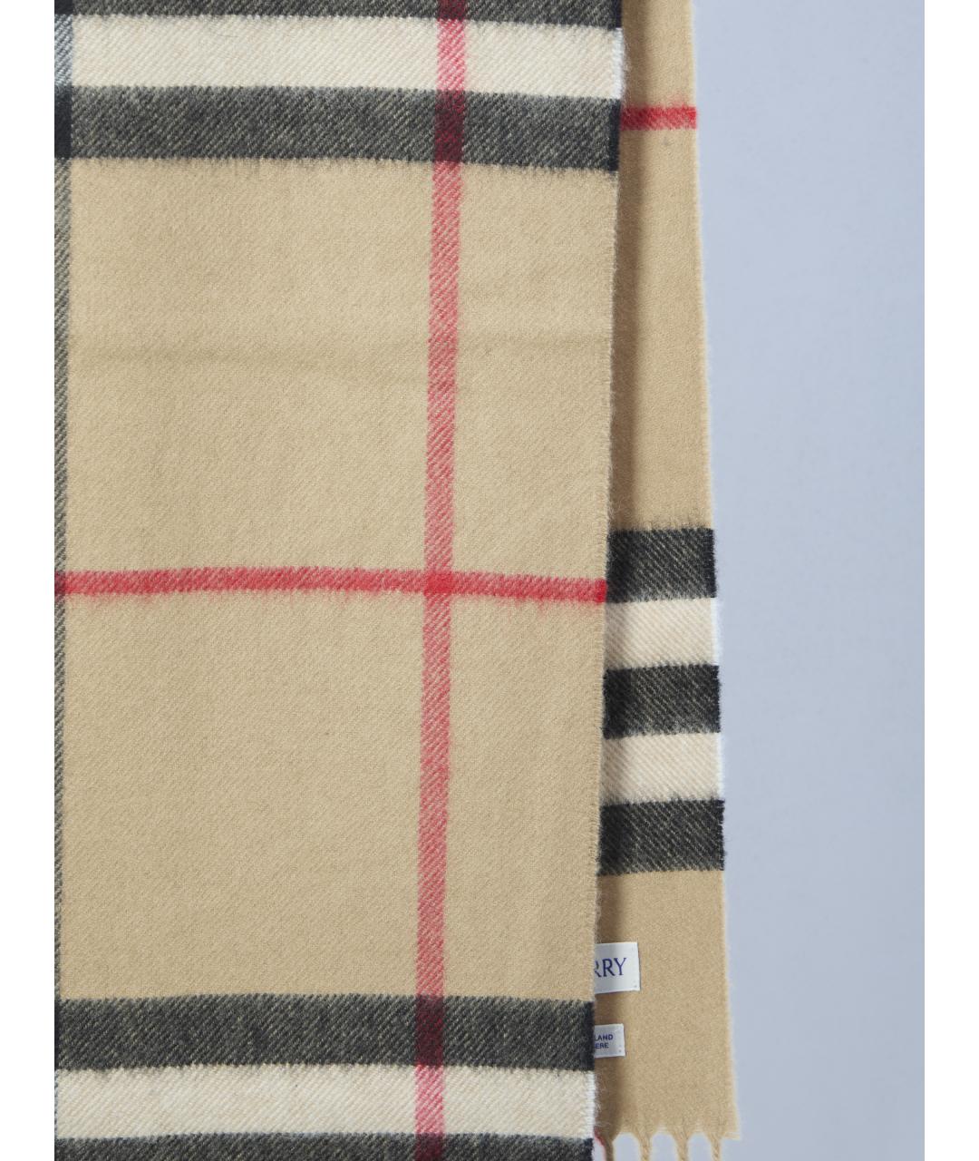BURBERRY Бежевый кашемировый шарф, фото 2
