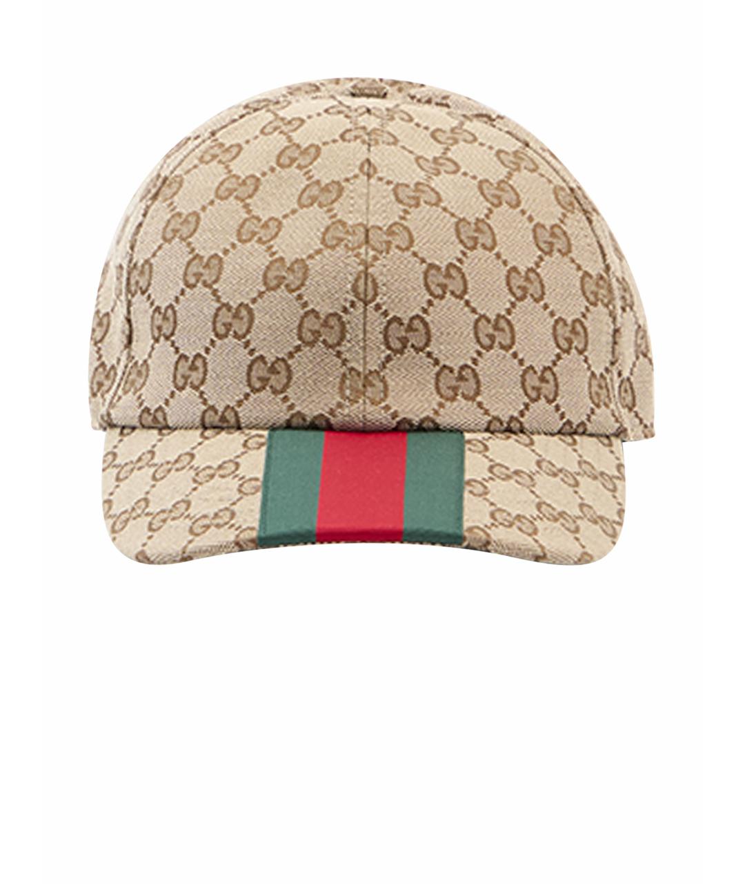 GUCCI Бежевая синтетическая кепка/бейсболка, фото 1