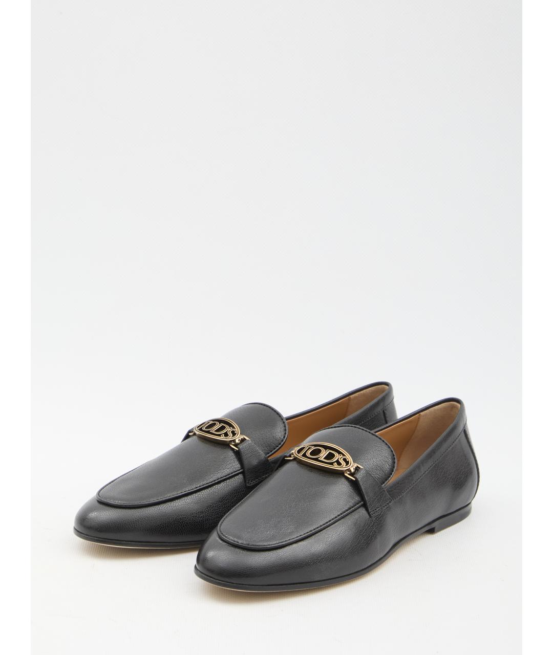 TOD'S Черные кожаные лоферы, фото 2