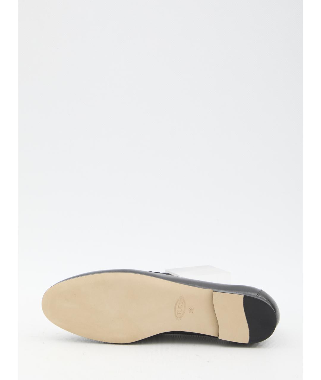 TOD'S Черные кожаные лоферы, фото 4