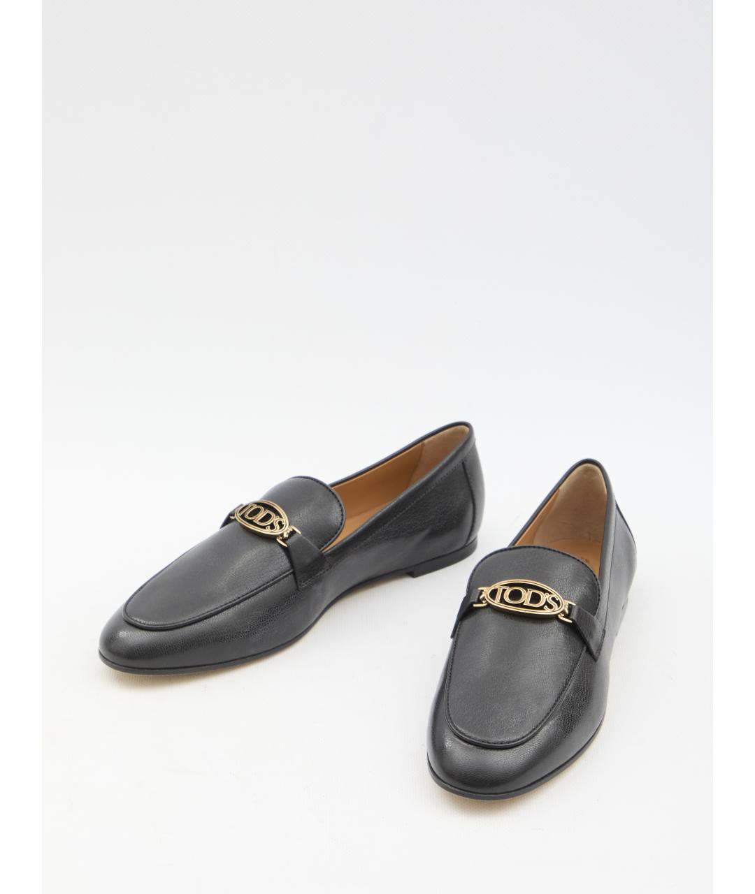 TOD'S Черные кожаные лоферы, фото 5