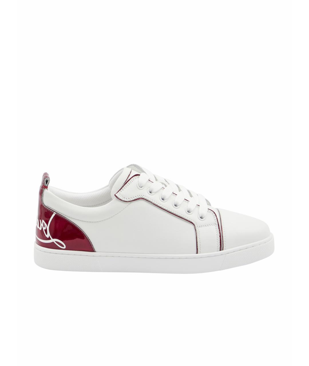 CHRISTIAN LOUBOUTIN Белые кожаные кеды, фото 1