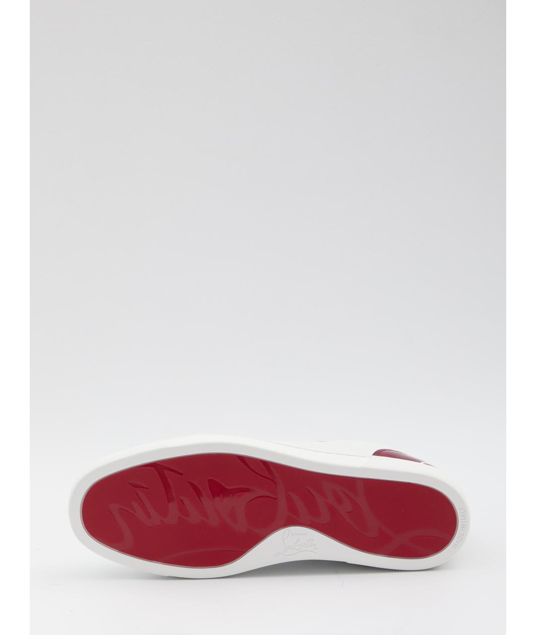CHRISTIAN LOUBOUTIN Белые кожаные кеды, фото 4