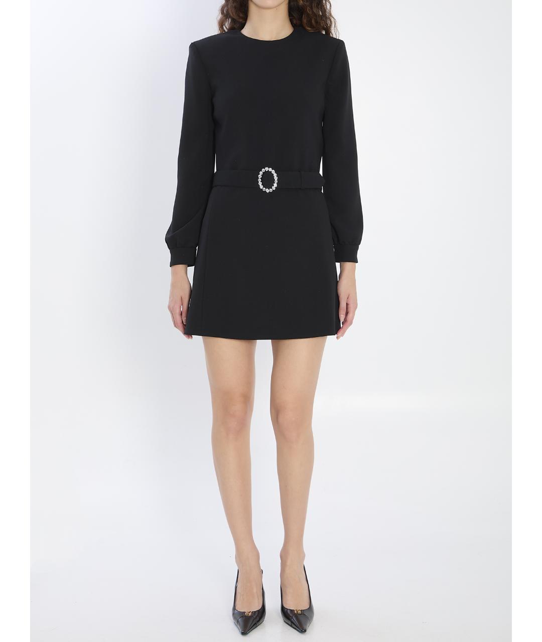 SAINT LAURENT Черное ацетатное повседневное платье, фото 2