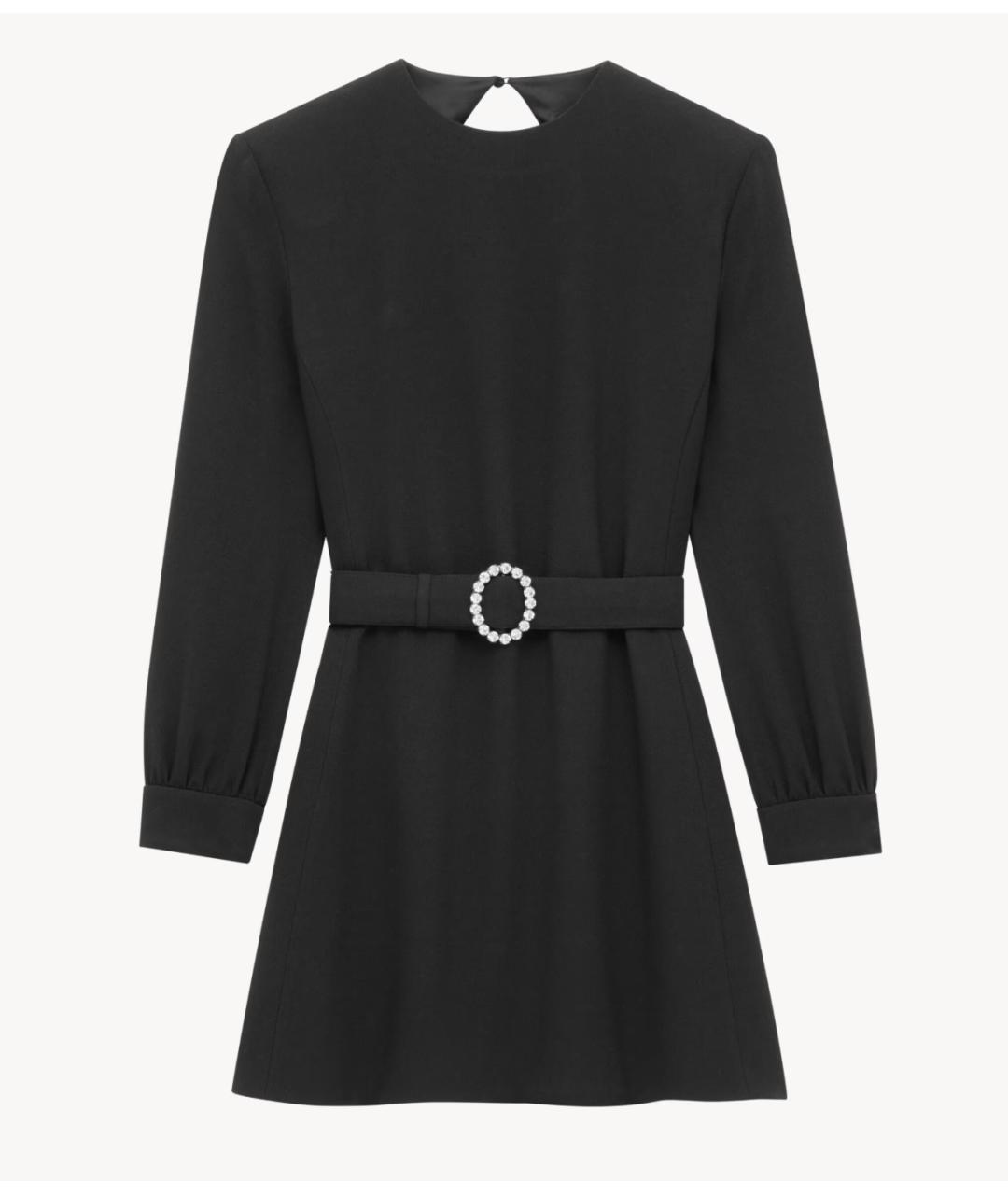 SAINT LAURENT Черное ацетатное повседневное платье, фото 6