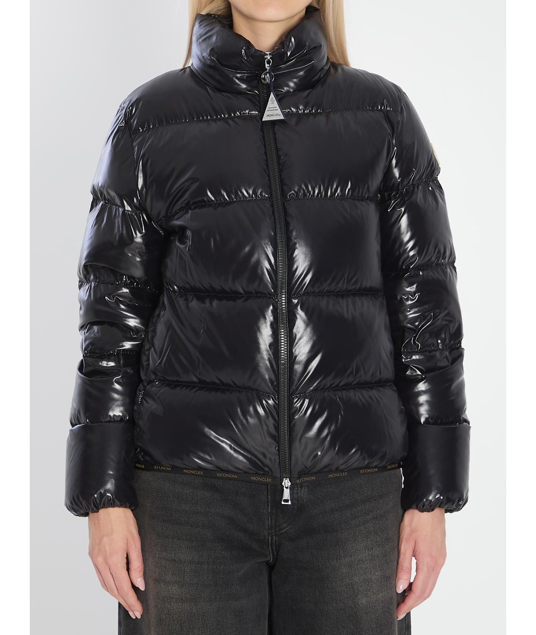 MONCLER Черная синтетическая куртка, фото 2