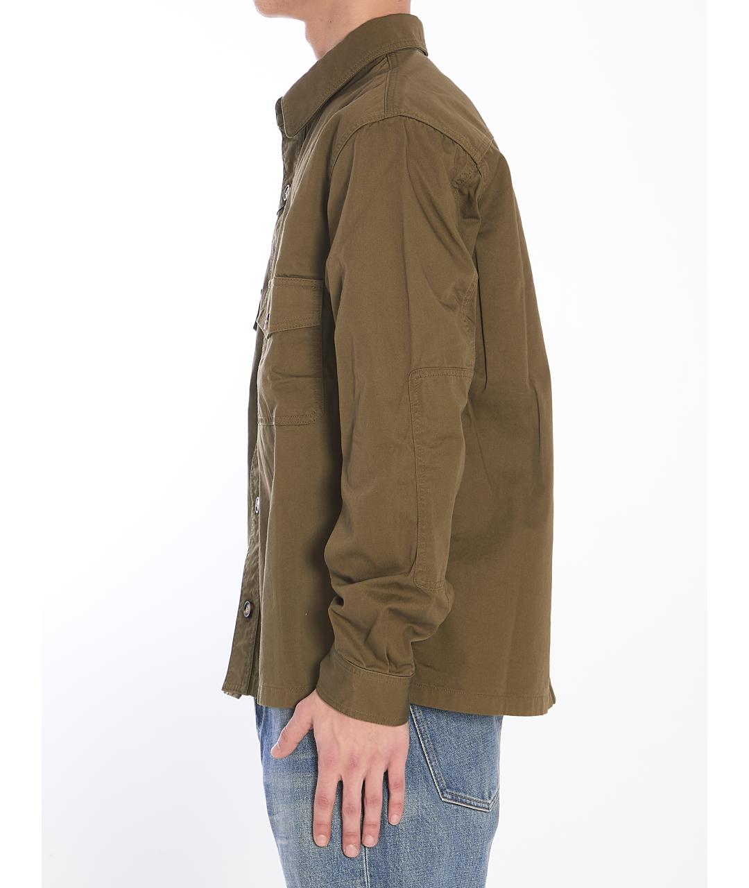 SAINT LAURENT Хаки хлопковая куртка, фото 4