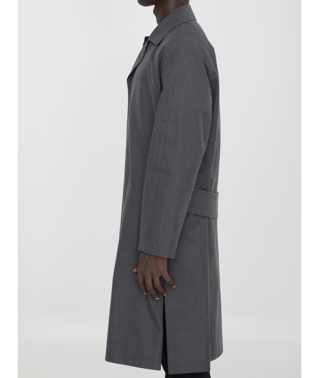 CHRISTIAN DIOR Серое хлопковое пальто, фото 3