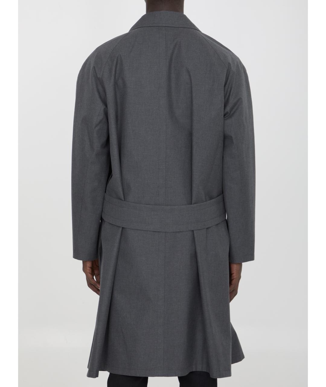 CHRISTIAN DIOR Серое хлопковое пальто, фото 4