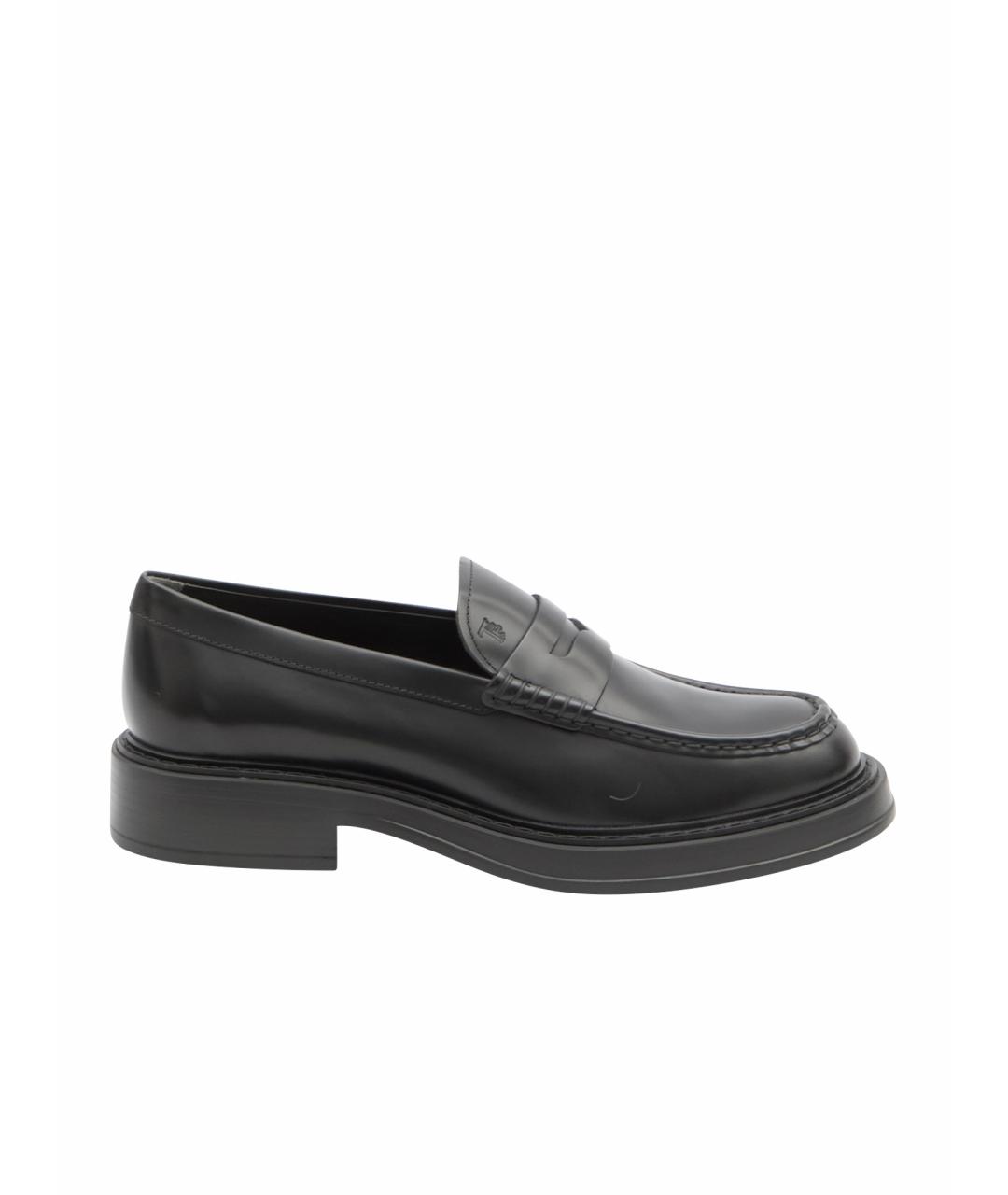 TOD'S Черные кожаные лоферы, фото 1