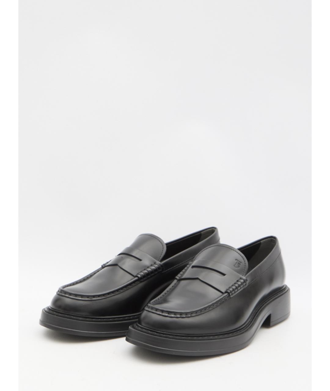 TOD'S Черные кожаные лоферы, фото 2