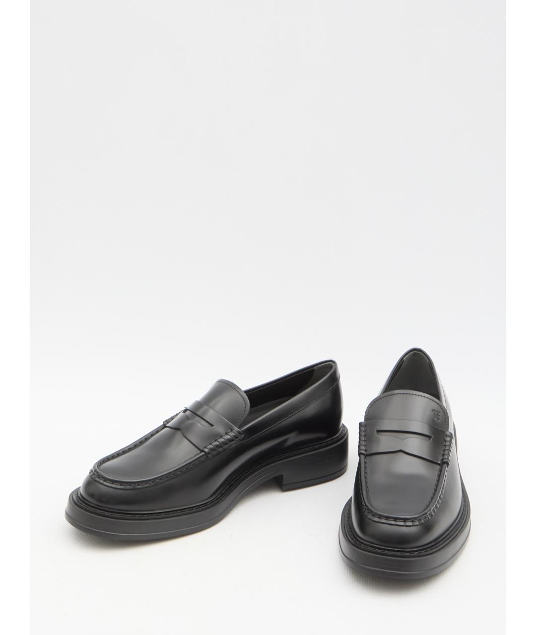 TOD'S Черные кожаные лоферы, фото 5