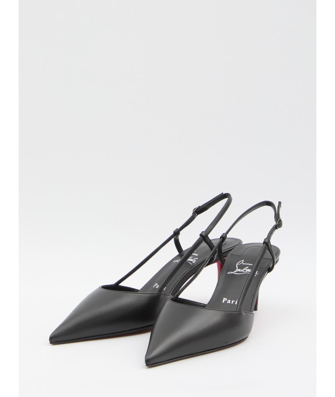 CHRISTIAN LOUBOUTIN Черные кожаные туфли, фото 2