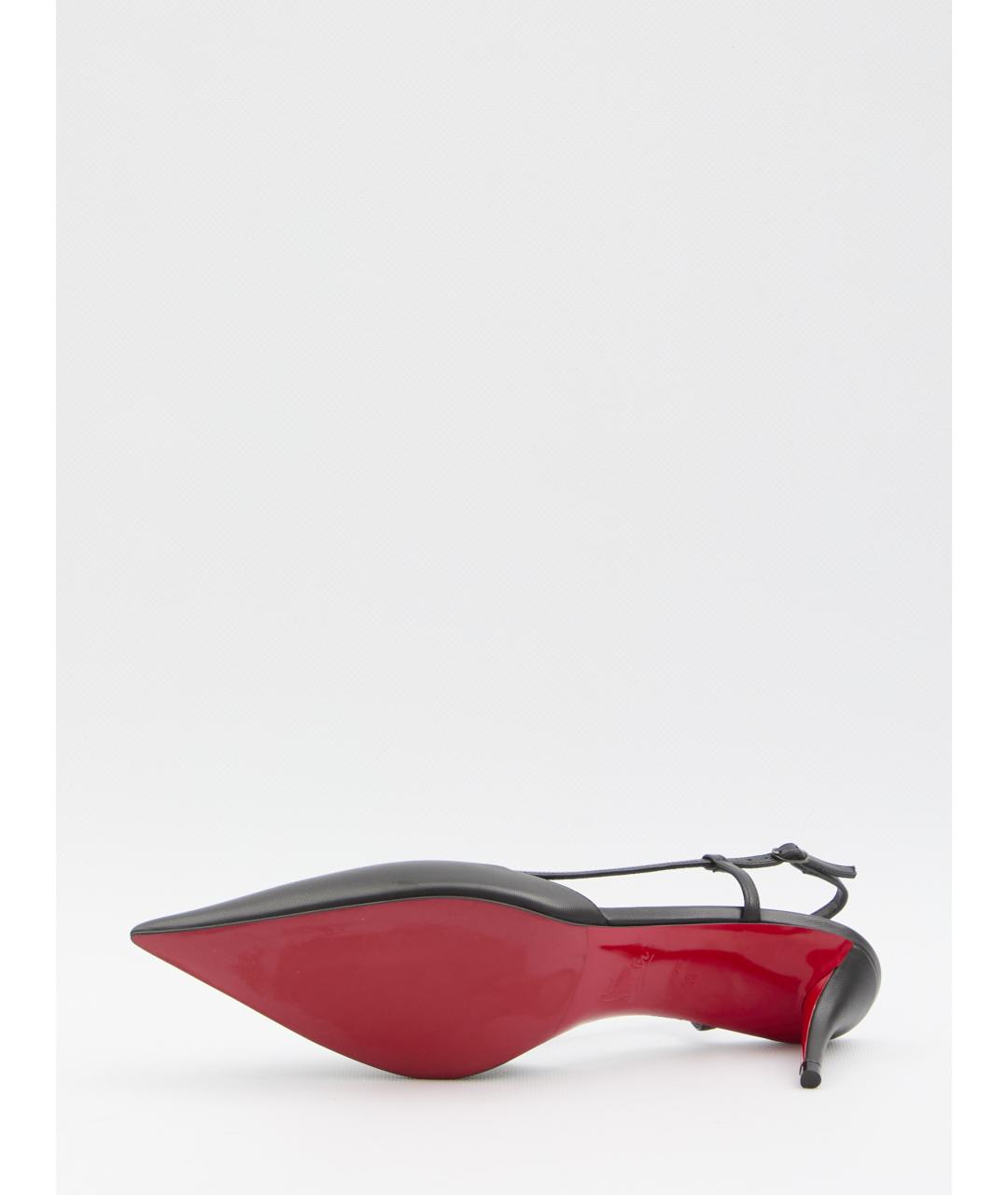 CHRISTIAN LOUBOUTIN Черные кожаные туфли, фото 4