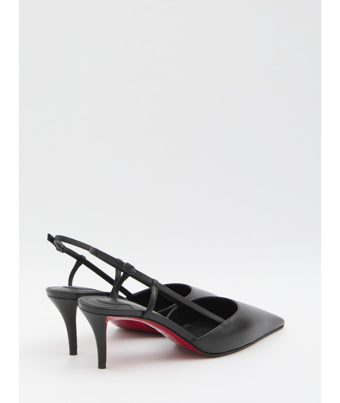 CHRISTIAN LOUBOUTIN Черные кожаные туфли, фото 3