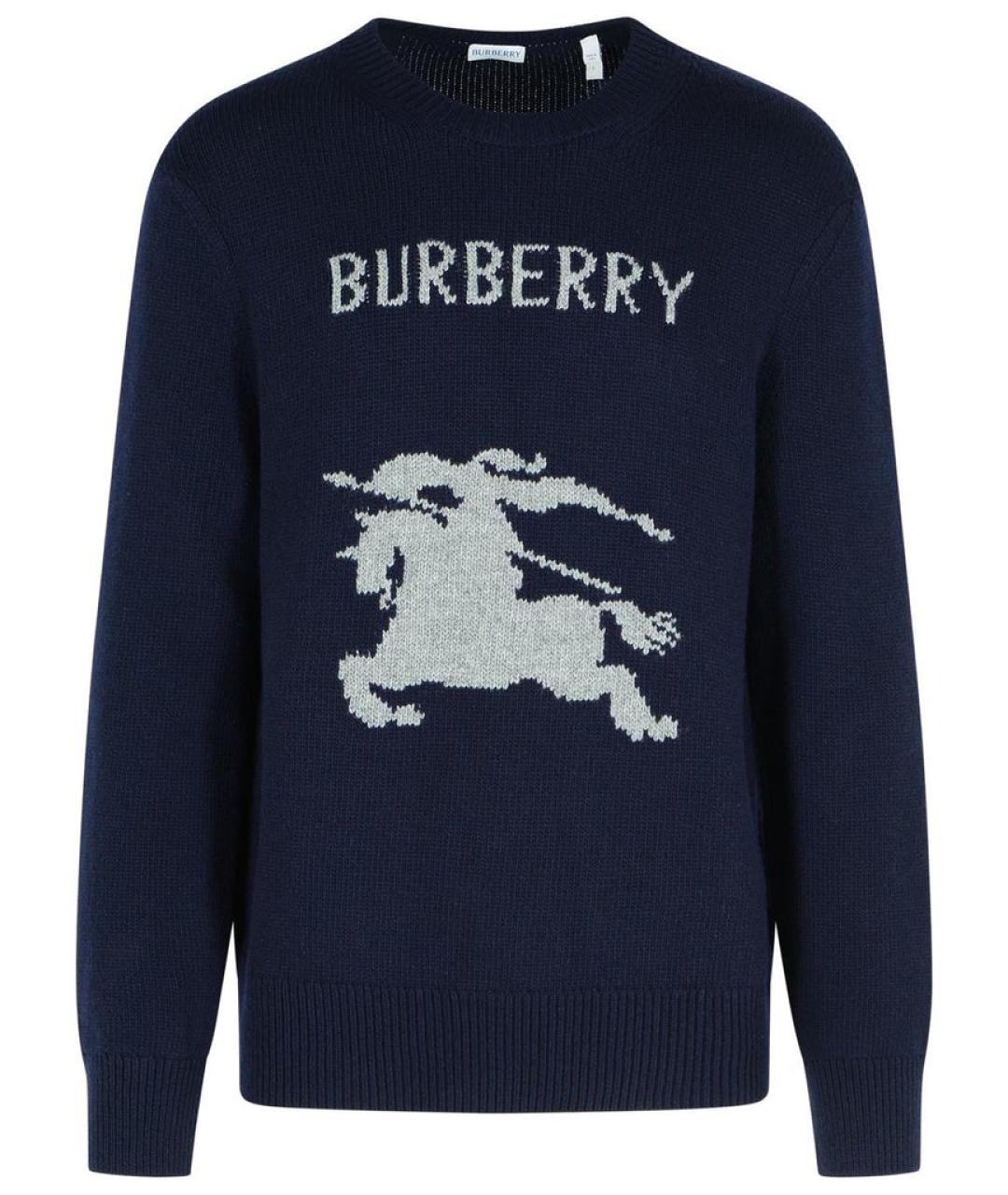 BURBERRY Синий шерстяной джемпер / свитер, фото 1