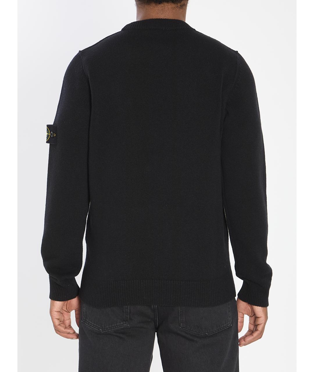 STONE ISLAND Черный шерстяной джемпер / свитер, фото 5
