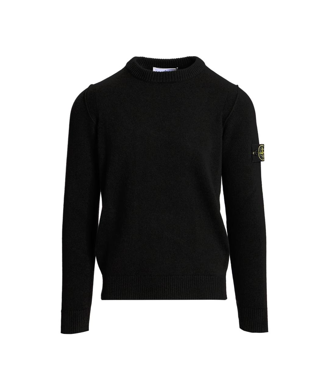 STONE ISLAND Черный шерстяной джемпер / свитер, фото 1