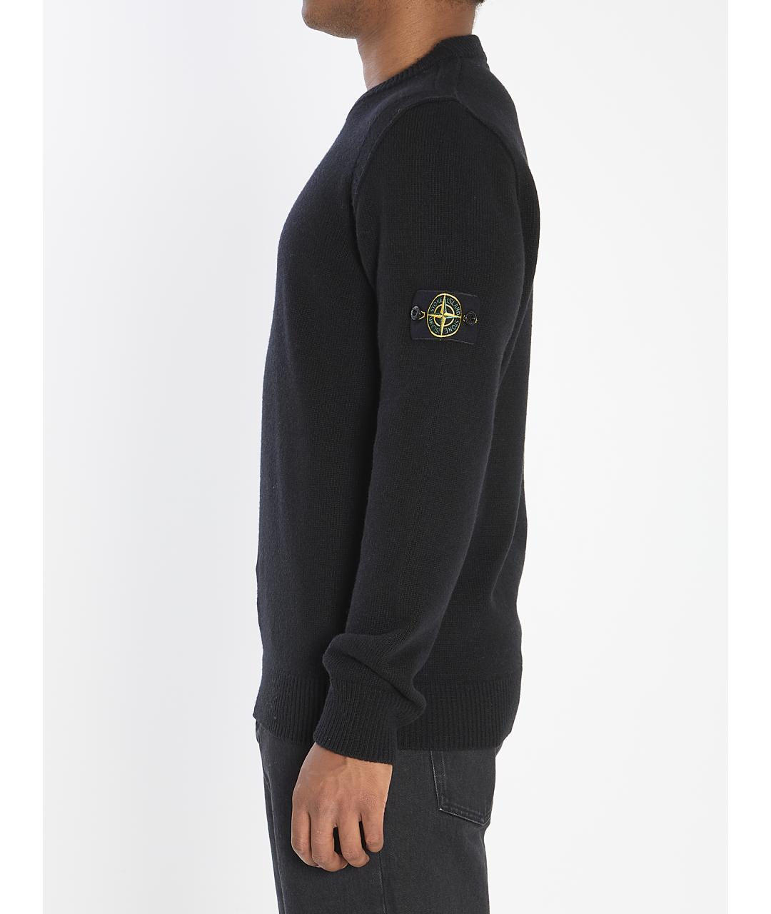 STONE ISLAND Черный шерстяной джемпер / свитер, фото 4