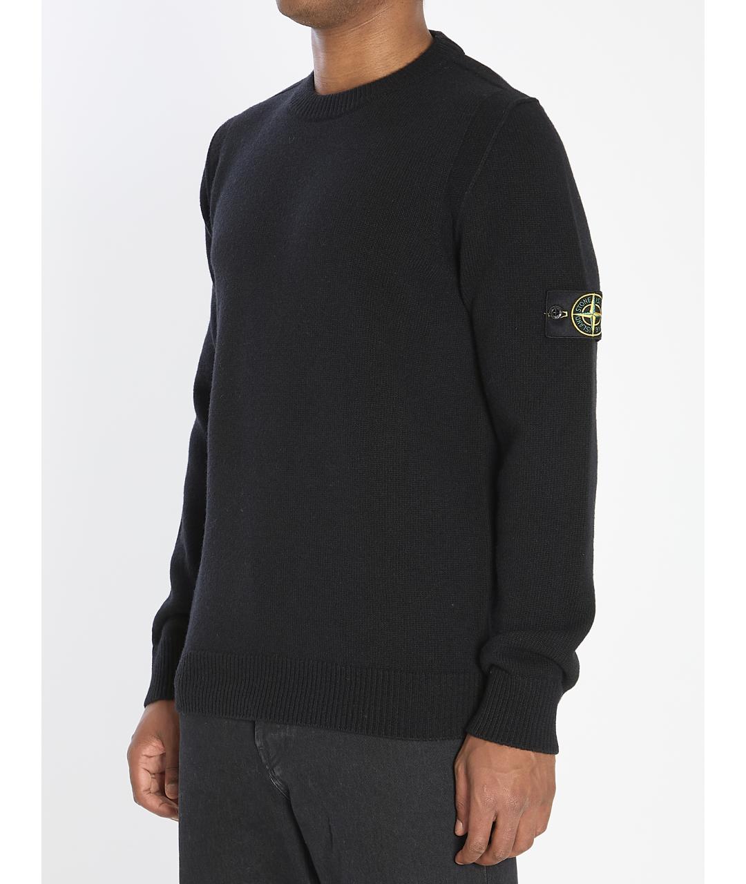 STONE ISLAND Черный шерстяной джемпер / свитер, фото 3