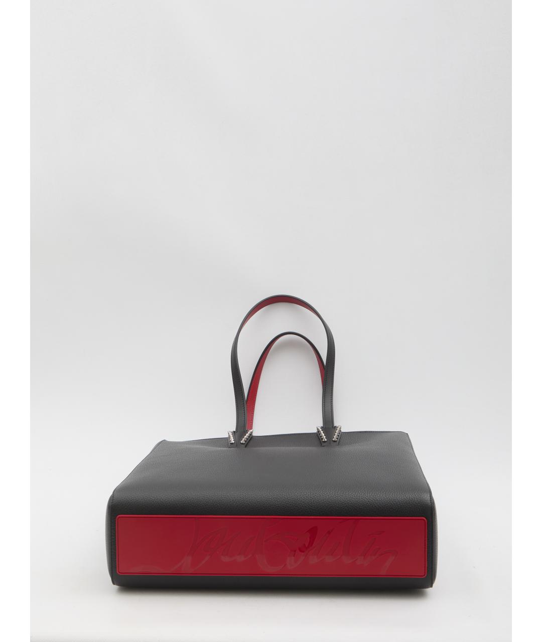 CHRISTIAN LOUBOUTIN Черная кожаная сумка тоут, фото 3