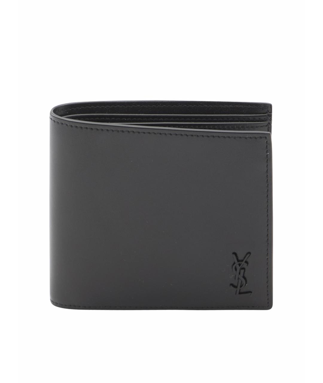 SAINT LAURENT Черный кожаный кошелек, фото 1