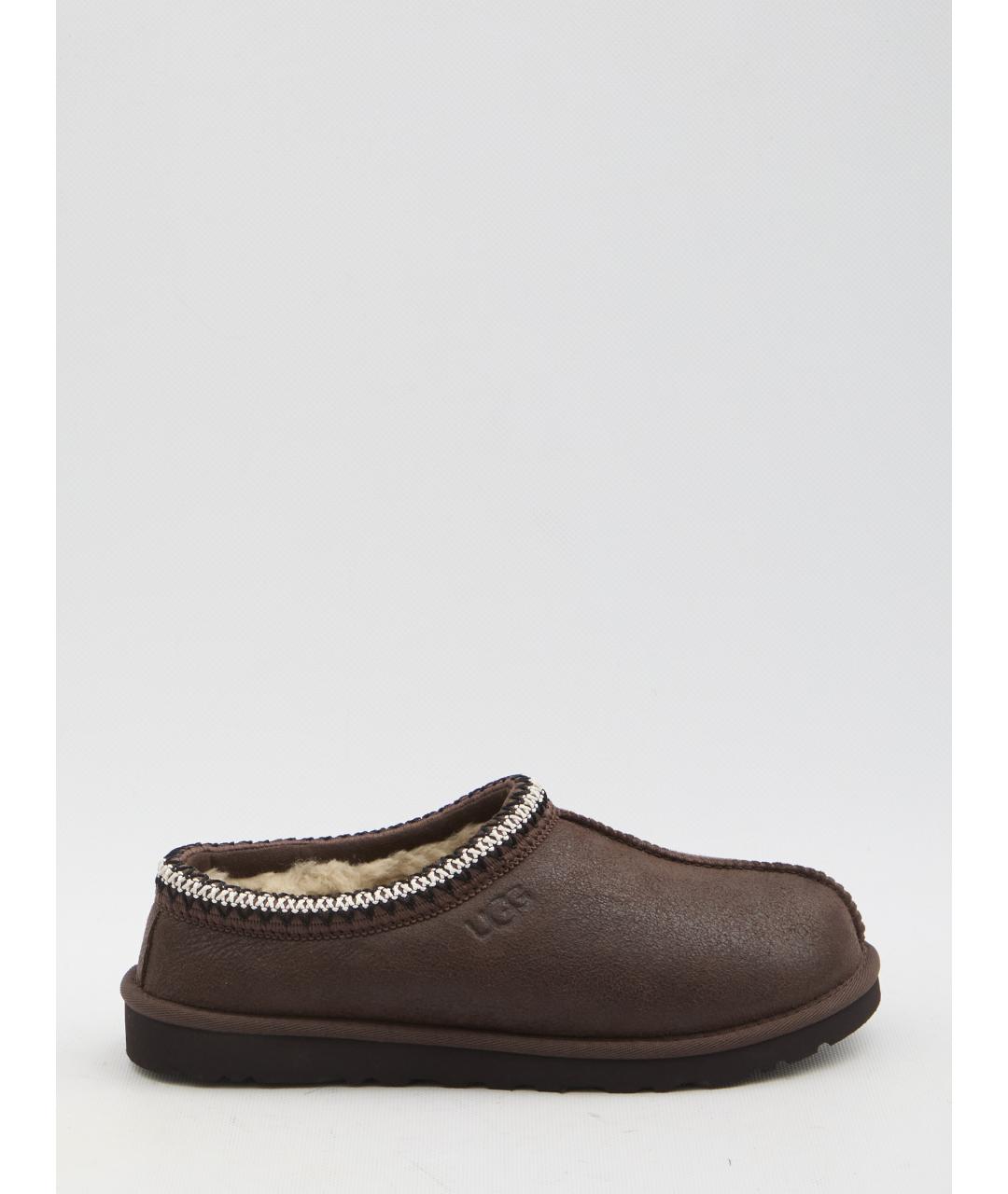 UGG AUSTRALIA Коричневые кожаные низкие ботинки, фото 6