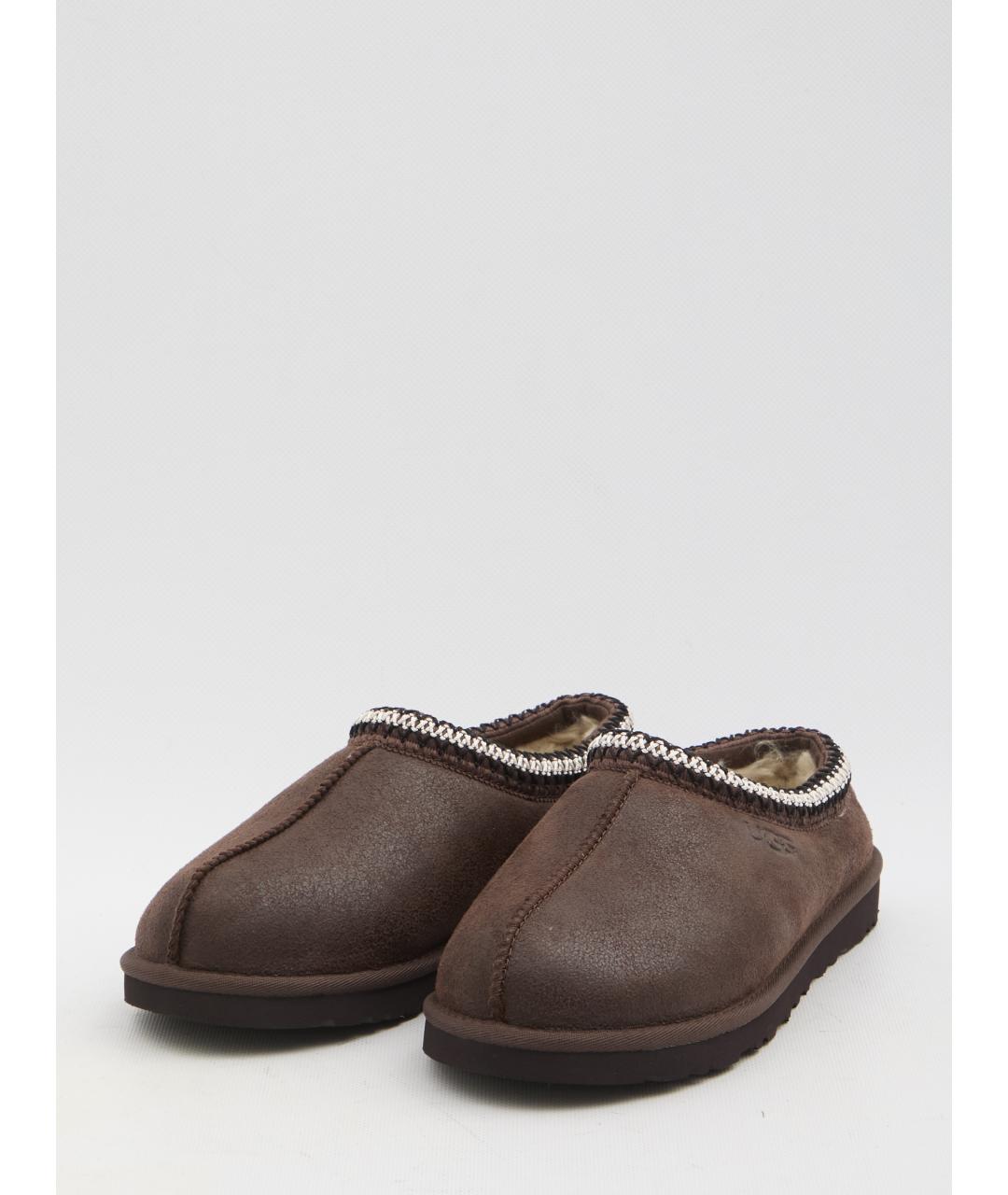 UGG AUSTRALIA Коричневые кожаные низкие ботинки, фото 2