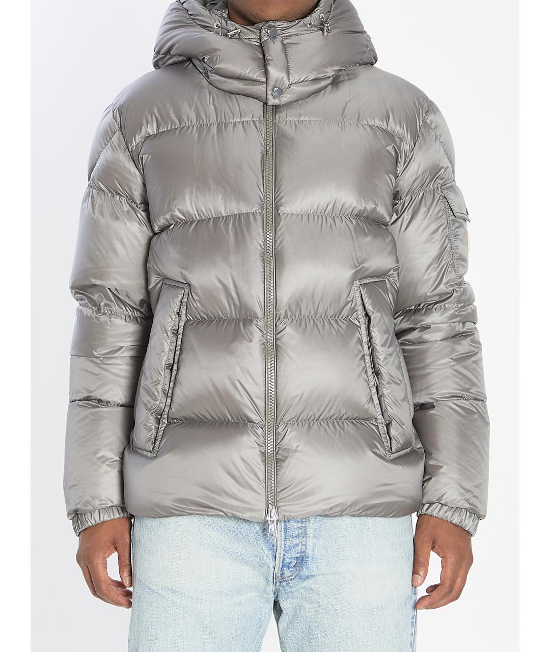 MONCLER Серая синтетическая куртка, фото 2