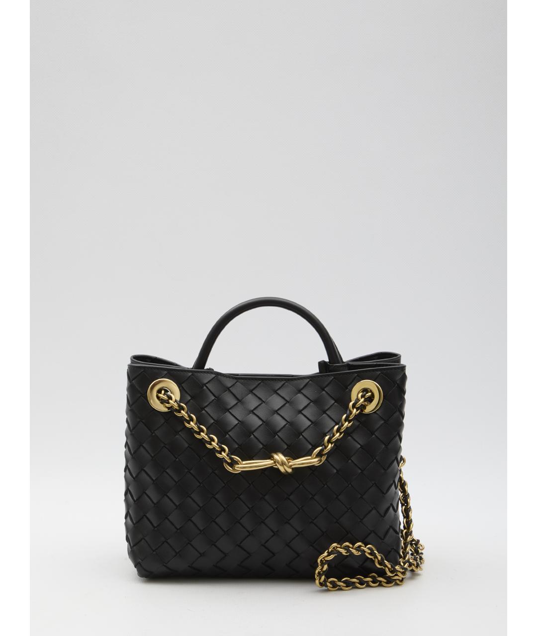 BOTTEGA VENETA Черная кожаная сумка тоут, фото 2